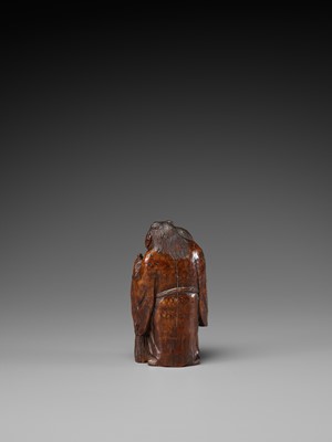 Lot 303 - A BAMBOO CARVING OF THE HEHE ERXIAN, 18TH CENTURY