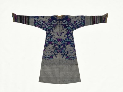 Lot 254 - A LADY’S BLUE SUMMER GAUZE COURT ROBE, LATE QING DYNASTY