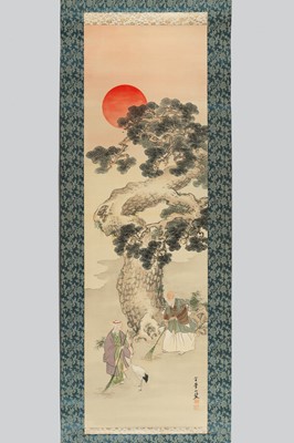 Lot 1169 - A HANGING SCROLL PAINTING OF JO AND UBA