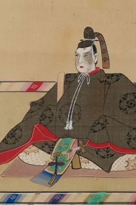Lot 1172 - A HANGING SCROLL PAINTING OF TWO COURTIERS