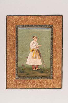 Lot 1319 - AN INDIAN MINIATURE PAINTING OF A MAHARAJA