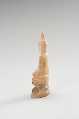 Lot 1395 - A BURMESE IVORY STATUE OF BUDDHA