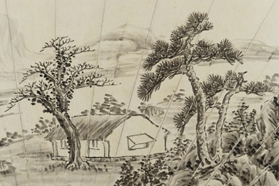 Lot 1054 - THE MAHA PRAJNA PARAMITA HRDAYA SUTRA AND A MONK HIKING ALONG THE RIVER