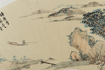 A RIVER LANDSCAPE AFTER WANG YUANQI BY WEI QING - 韡慶《山水畫》，王原祈款
