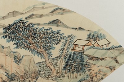 A RIVER LANDSCAPE AFTER WANG YUANQI BY WEI QING - 韡慶《山水畫》，王原祈款