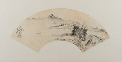 Lot 274 - 'FISHERMAN IN LANDSCAPE', BY HUA SHANA (1806-1859)