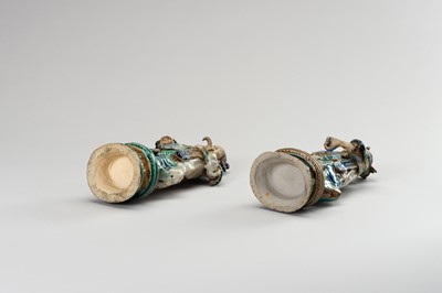 Lot 793 - A PAIR OF GLAZED SHIWAN POTTERY FIGURES