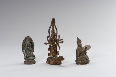 Lot 37 - A GROUP OF THREE BRONZE FIGURES