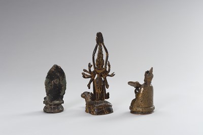 Lot 37 - A GROUP OF THREE BRONZE FIGURES