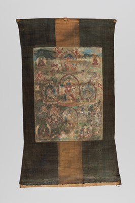 Lot 1018 - A THANGKA OF CHAKRASAMVARA WITH HIS CONSORT