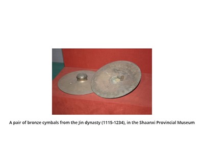 Lot 66 - A PAIR OF BRONZE BO CYMBALS