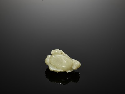 Lot 114 - A SMALL PALE-YELLOW JADE ‘BOYS’ WATER POT, LATE QING TO REPUBLIC