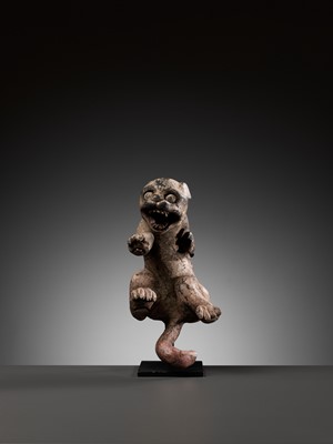 Lot 51 - A CARVED WOOD FIGURE OF A MONGOOSE